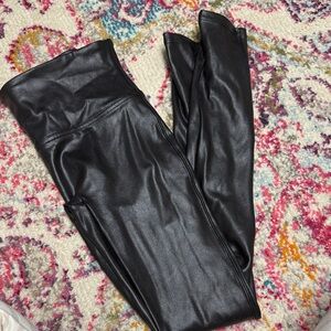 SPANX Black Faux Leather Leggings